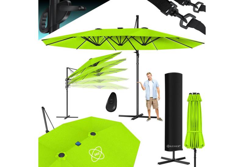 KESSER Sonnenschirm, Sonnenschirm Doppelsonnenschirm 4,6m x 2,7m Ampelschirm von KESSER