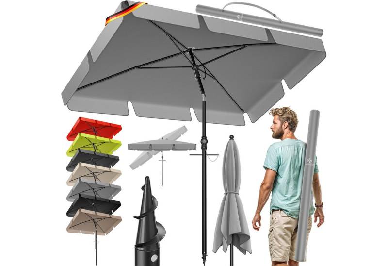 KESSER Sonnenschirm, Sonnenschirm Rechteckig Inkl. 2in1 Abdeckung Transporttasche von KESSER