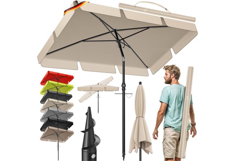 KESSER Sonnenschirm, Sonnenschirm Rechteckig Inkl. 2in1 Abdeckung Transporttasche von KESSER