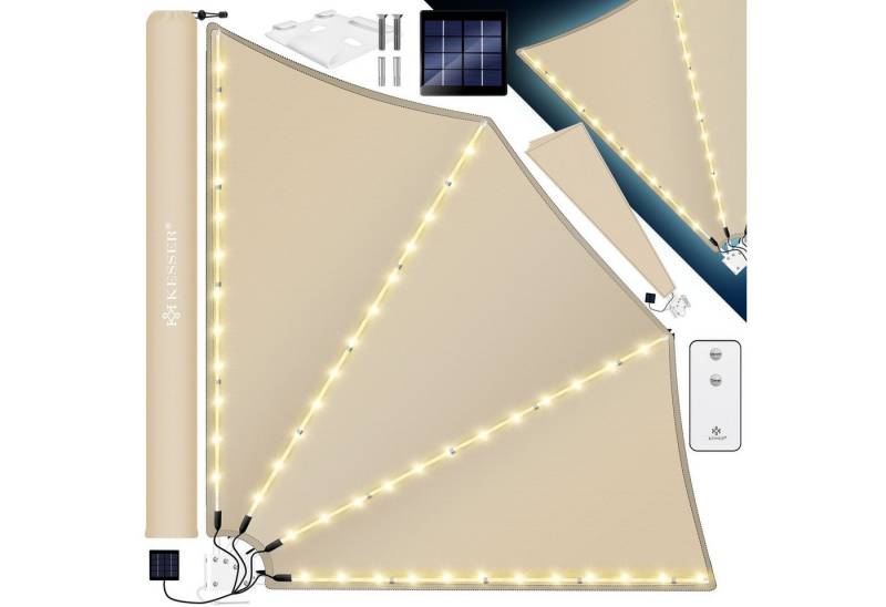 KESSER Sonnensegel, KESSER® Balkonfächer mit LED klappbar mit Wandhalterung 140x140cm von KESSER
