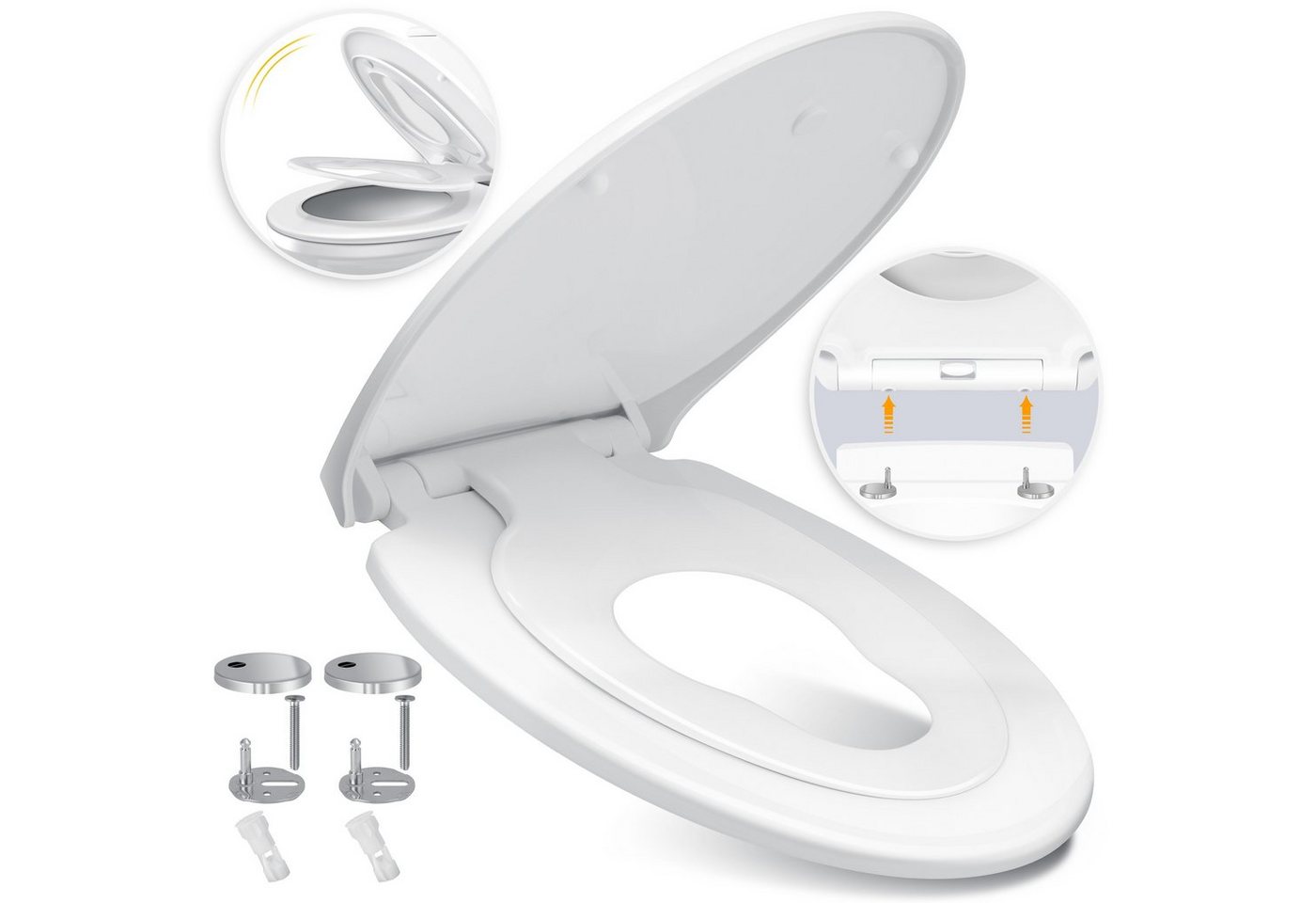 KESSER WC-Sitz, WC Sitz mit Absenkautomatik Toilettendeckel Quick-Release von KESSER