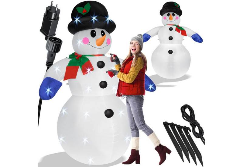 KESSER Weihnachtsfigur, Aufblasbarer Schneemann 240cm LED-Beleuchtung IP44 Weihnachtsdeko XXL von KESSER