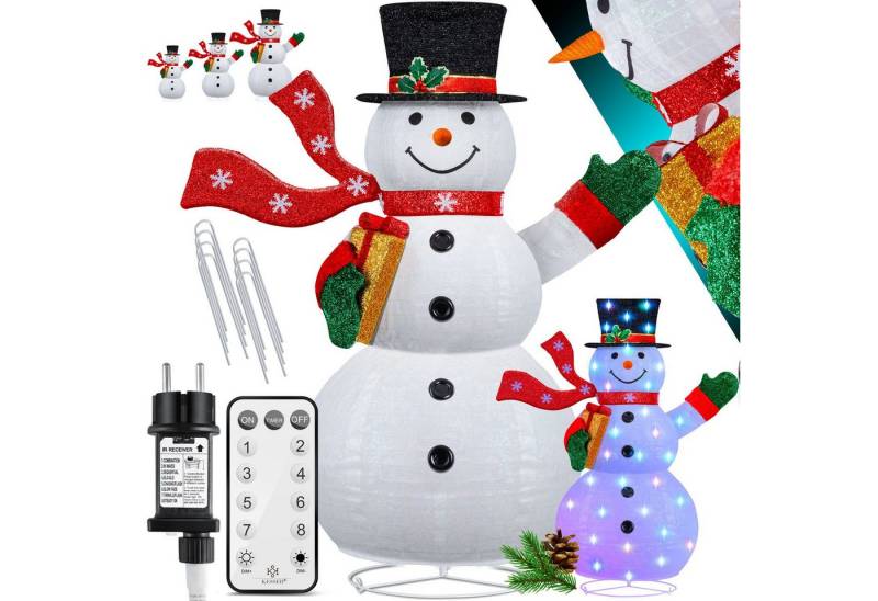 KESSER Weihnachtsfigur, LED Schneemann mit Fernbedienung Mit Modi Bunter Farbspiel KESSER Weihnachtsfigur, LED Schneemann mit Fernbedienung Mit Modi Bunter Farbspiel von KESSER