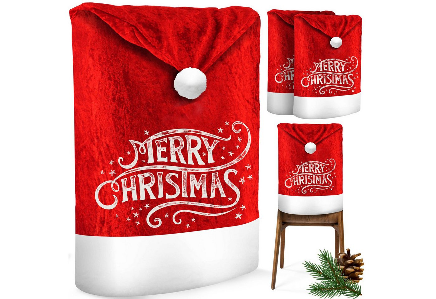 KESSER Weihnachtsfigur, Premium Weihnachtsstuhlüberzug Set Stuhlhussen für Weihnachten KESSER Weihnachtsfigur, Premium Weihnachtsstuhlüberzug Set Stuhlhussen für Weihnachten von KESSER