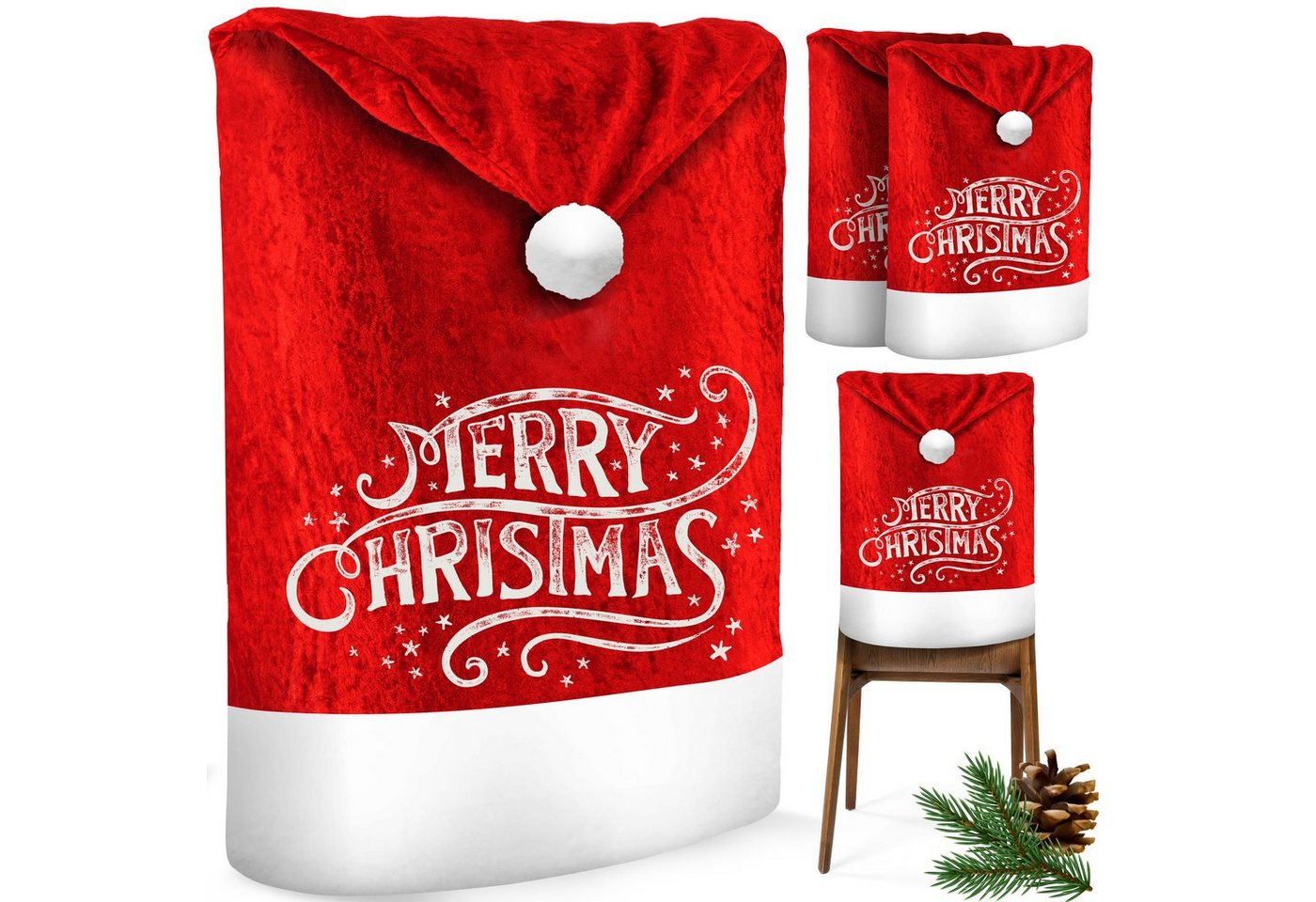 KESSER Weihnachtsfigur, Premium Weihnachtsstuhlüberzug Set Stuhlhussen für Weihnachten von KESSER