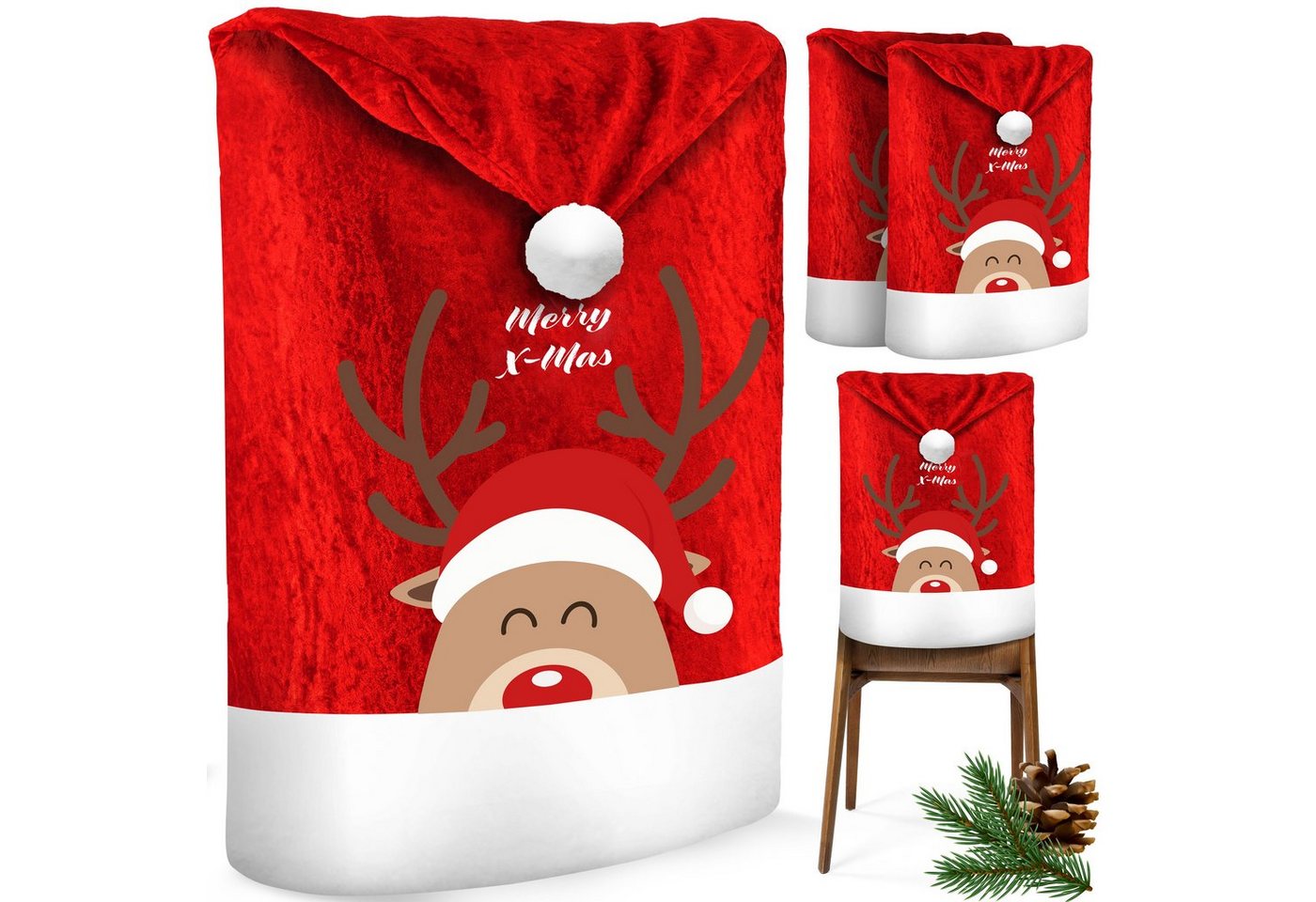 KESSER Weihnachtsfigur, Premium Weihnachtsstuhlüberzug Set Stuhlhussen für Weihnachten von KESSER