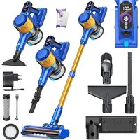 Kesser - Akku-Staubsauger 2in1 Handstaubsauger ohne Beutel mit HEPA-Filter Akkusauger bis 45 Min. Laufzeit + Fugendüse & Staubbürste LED-Licht xl von KESSER