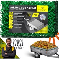 Kesser - Anhängernetz feinmaschig mit Haken Hängernetz mit Spannseil, Netzkordel & 8mm Randverstärkung für Ladungssicherung Grün / 150 x 220cm von KESSER