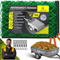 Kesser - Anhängernetz feinmaschig mit Haken Hängernetz mit Spannseil, Netzkordel & 8mm Randverstärkung für Ladungssicherung Grün / 200 x 300cm von KESSER