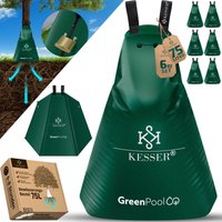 Baum-Bewässerungssack Wassersack & Baumbewässerungsbeutel PVC-Tasche langlebig & UV-beständig Baumbeutel Garten Bewässerungssystem 6er Set / Grün / von KESSER