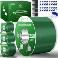 Begrenzungskabel + Erdspieße + Kabelverbinder für Mähroboter Rasenmäher Rasenroboter Zubehör set Begrenzungsdraht Universal kompatibel Grün / 1000m + von KESSER