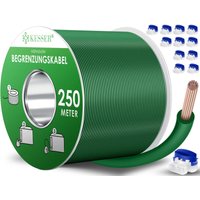 Begrenzungskabel + Erdspieße + Kabelverbinder für Mähroboter Rasenmäher Rasenroboter Zubehör set Begrenzungsdraht Universal kompatibel Grün / 250m von KESSER