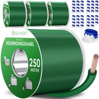 Begrenzungskabel + Erdspieße + Kabelverbinder für Mähroboter Rasenmäher Rasenroboter Zubehör set Begrenzungsdraht Universal kompatibel Grün / 1000m von KESSER