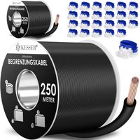Begrenzungskabel + Erdspieße + Kabelverbinder für Mähroboter Rasenmäher Rasenroboter Zubehör set Begrenzungsdraht Universal kompatibel Schwarz / 500m von KESSER