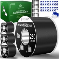Begrenzungskabel + Erdspieße + Kabelverbinder für Mähroboter Rasenmäher Rasenroboter Zubehör set Begrenzungsdraht Universal kompatibel Schwarz / von KESSER