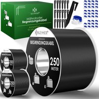 Begrenzungskabel + Erdspieße + Kabelverbinder für Mähroboter Rasenmäher Rasenroboter Zubehör set Begrenzungsdraht Universal kompatibel Schwarz / 750m von KESSER