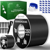 Begrenzungskabel + Erdspieße + Kabelverbinder für Mähroboter Rasenmäher Rasenroboter Zubehör set Begrenzungsdraht Universal kompatibel Schwarz / 500m von KESSER
