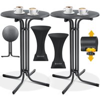 Gastro Stehtisch klappbar - Gastronomie Bistrotisch rund - Wetterbeständiger Klapptisch Gartentisch - Runder Partytisch - Hitzebeständig Schwarz / ø von KESSER