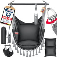 Kesser - Hängesessel mit 2 Kissen Getränkehalter & Bücherfach - Safari xxl Hängestuhl für Erwachsene & Kinder Hängematte bis 150 kg Hängesitz von KESSER