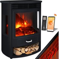 Prio Elektrokamin mit Heizung Heizlüfter Fernbedienung WiFi App 950/1900 w Kamin elektrisch LED-Flammeneffekt Kaminfeuer Elektro Kamin Schwarz / Prio Elektrokamin mit Heizung Heizlüfter Fernbedienung WiFi App 950/1900 w Kamin elektrisch LED-Flammeneffekt Kaminfeuer Elektro Kamin Schwarz / von KESSER