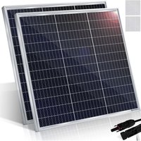 Solarpanel Monokristallin Solarmodul Solarpanel - 18 v für 12 v Batterien Photovoltaik - Solarzelle Solaranlage PV-Anlage Solar für Wohnwagen 2er Set von KESSER