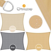 Kesser - Sonnensegel Sonnenschutz Windschutz hdpe Gewebe wasserabweisend & windabweisend 5-Fach quer vernäht robust & stabil Schattenspender Rechteck Kesser - Sonnensegel Sonnenschutz Windschutz hdpe Gewebe wasserabweisend & windabweisend 5-Fach quer vernäht robust & stabil Schattenspender Rechteck von KESSER