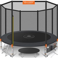 Trampolin tüv Rheinland gs Zertifiziert Komplettset mit Sicherheitsnetz Leiter Randabdeckung & Zubehör Kindertrampolin Gartentrampolin Orange / 305 von KESSER