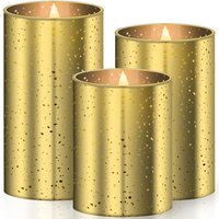 Led Kerzen 3er Set Flammenlose Kerze Timerfunktion Timer Echtwachskerze 10cm 12.5cm 15cm Hoch Realistisch Flackernde Flacker-Licht Led-Flammen Gold Led Kerzen 3er Set Flammenlose Kerze Timerfunktion Timer Echtwachskerze 10cm 12.5cm 15cm Hoch Realistisch Flackernde Flacker-Licht Led-Flammen Gold von KESSER