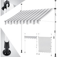 Klemmmarkise mit Handkurbel Balkon Balkonmarkise ohne Bohren UV-beständig höhenverstellbar wasserabweisend Sonnenschutz Terrassenüberdach 250cm / von KESSER