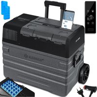 Kompressor Kühlbox elektrisch Gefrierbox Mit APP-Steuerung USB-Anschluss 12/24 v 230V +Teleskopstange Räder Kühlschrank Kühlung bis -20 °c 52 Liter / von KESSER
