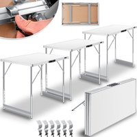 Multifunktionstisch Profi 3- teilig 100 x 60 cm Tapeziertisch 30kg Tragkraft je Tisch Mit Ausziehfunktion Klapptisch Flohmarktisch Beistelltisch Weiß von KESSER