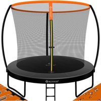 Kesser - Trampolin Gartentrampolin tüv Rheinland gs Zertifiziert bis 150 kg mit Sicherheitsnetz Leiter Randabdeckung Orange / Anthrazit, 244 cm von KESSER