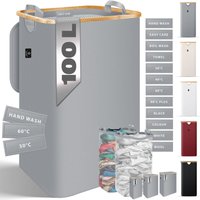 Wäschekorb mit Deckel faltbar Wäschebox Wäschetruhe Wäschetonne Wäschesammler mit herausnehmbaren Wäschesäcke Laundry Baskets Wäschesortierer Grau / Wäschekorb mit Deckel faltbar Wäschebox Wäschetruhe Wäschetonne Wäschesammler mit herausnehmbaren Wäschesäcke Laundry Baskets Wäschesortierer Grau / von KESSER