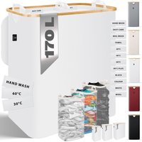 Wäschekorb mit Deckel faltbar Wäschebox Wäschetruhe Wäschetonne Wäschesammler mit herausnehmbaren Wäschesäcke Laundry Baskets Wäschesortierer Weiß / Wäschekorb mit Deckel faltbar Wäschebox Wäschetruhe Wäschetonne Wäschesammler mit herausnehmbaren Wäschesäcke Laundry Baskets Wäschesortierer Weiß / von KESSER