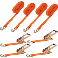 Kestek - 4x Ratschenzurrgurt zweiteilig 8m x 50mm 4000 kg Spanngurt Parallelhaken von KESTEK