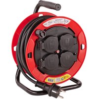 Kestek - Kabelrolle Außen Kabeltrommel 10 Meter 4 Steckdosen H05RR-F 3G1,5mm² IP44 von KESTEK