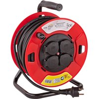 Kestek Kabelrolle Außen Kabeltrommel 40 Meter 4 Steckdosen H05RR-F 3G1,5mm² IP44 von KESTEK