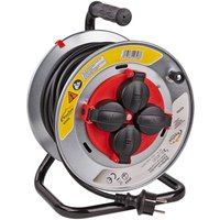Kestek - Stahlblech Kabeltrommel Kabelrolle Stromkabel 25m H05RR-F 3G1,5mm² IP44 von KESTEK