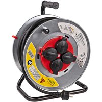 Stahlblech Kabeltrommel Kabelrolle Stromkabel 25m H07RN-F 3G2,5mm² IP44 - Kestek von KESTEK