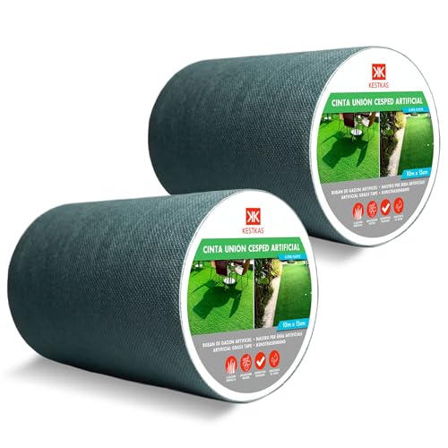 KESTKAS Kunstrasen Klebeband 15cm x 10m (Pack 2) Selbstklebendes Fugenband für Kunstrasen -Teppich Band zum Verbinden von - Kunstrasen Outdoor - Kunstrasen Klebeband außen von KESTKAS
