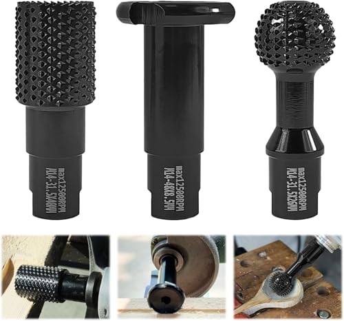 3 Stück Kugelfräser Holz Frässcheibe Holzfräser Schleifscheiben M14,Raspelscheibe Kugelmeißel Holzbearbeitungswerkzeuge,Tischler Polieren Öffnen Schlitzen Schleifkopf Winkelschleifer Holz 115/125mm von KESTY