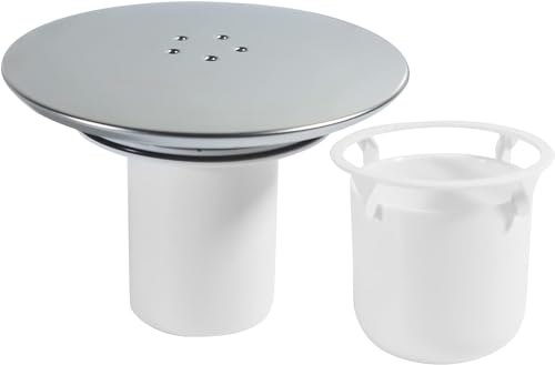 Duschabfluss Abdeckung, Abflussdeckel Dusche,Duschablauf für Viega Tempoplex Ablaufgarnitur, 90 mm/115 mm Duschabflussabdeckung,Duschstopfenabdeckung Chrom,geruchsverschluss dusche Weiß von KESTY