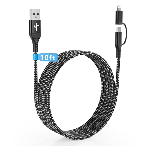 3M 2-in-1 USB Kabel Mit Lightning und USB-C Anschluss - Für Android Auto & Apple CarPlay [3A & MFi & Daten] - Kompatibel Mit iPhone 16/15/14/13/12/11/Galaxy/Android von KETAKY Plus