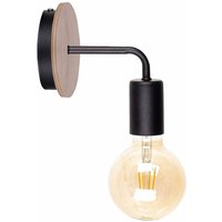 Keter Lighting - 1166 Nixon Wandleuchte Holz, Schwarz, 16cm, 1x E27 von KETER LIGHTING