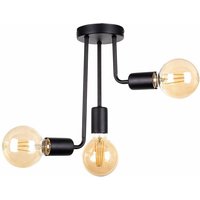 Keter Lighting - 1170 Megan Multi Arm Halbbündige Deckenleuchte Schwarz, 25cm, 3x E27 von KETER LIGHTING