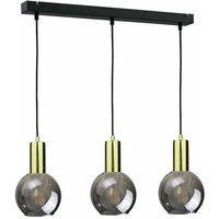 Keter Lighting - 1244 Supra Bar Pendel-Deckenleuchte Schwarz, Gold, 60cm, 3x E27 von KETER LIGHTING