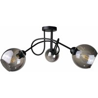 1274 Ring Multi Arm Semi Flush Deckenleuchte Schwarz, 70cm, 3x E27 - Keter Lighting von KETER LIGHTING