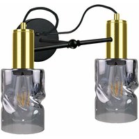 1787 Inger Wandleuchte Schwarz, Gold, 25cm, 2x E27 - Keter Lighting von KETER LIGHTING