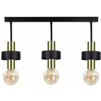 306 Unica Deckenstrahler Bar Schwarz, Gold, 60cm, 3x E27 - Keter Lighting von KETER LIGHTING