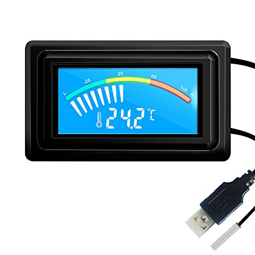 KETOTEK Digital Thermometer USB mit NTC Wasserdichte Sonde Temperatursensor DC 4V-25V LCD Temperaturmesser für PC Computer Aquarium Autos -50℃~110℃ 12V 24V KETOTEK Digital Thermometer USB mit NTC Wasserdichte Sonde Temperatursensor DC 4V-25V LCD Temperaturmesser für PC Computer Aquarium Autos -50℃~110℃ 12V 24V von KETOTEK